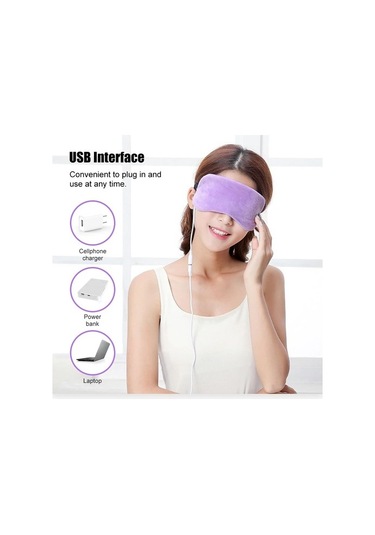 Mor Usb Isıtmalı Buhar Göz Maskesi Wımabo Çok Renkli