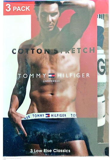 Tommy Hilfiger Erkek Boxer 3"lü Set Slim Fit Antrasit - Beyaz - Siyah