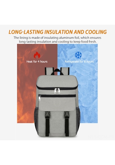 Qingmipy Oxford Kumaşlı Soğuk/sıcak Saklama Özelliği İle Çift Omuzlu Piknik Çantası - 44x30x15cm, Mavi Katlanarak Gönderim Çok Renkli