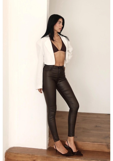 Lacarino 7354 Mira Kadın Jean Pantolon Kahve Lacarino 7354 Mira Kadın Jean Pantolon Kahve