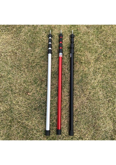 Lemestar Alüminyum Çelik Güneşlik Çadır Çubuğu 280cm - 4 Bölümlü Genişletilebilir, 0.9m İçinde Saklanabilir, 600g, Kırmızı Tek Adet Kırmızı