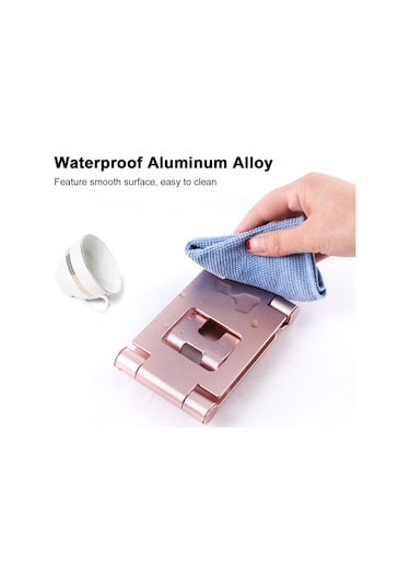 Kosona Z10a Çift Katlanabilir Alüminyum Telefon/tablet Tutucu - 270 Döner, Taşınabilir, Sabit Dizayn, Sıcakten Koruma, Ev/ofis Kullanıma Uygun Siyah