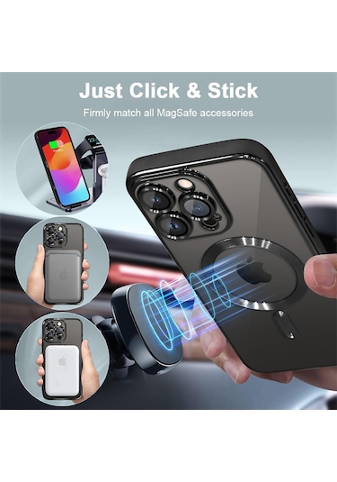 İphone 15 Pro Max Kılıf Kamera Lens Hoparlör Koruma Magsafe Şarj