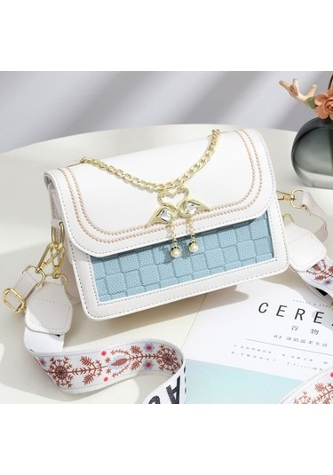 Kız Arkadaşı Çantası Için Crossbody Küçük Kare Çanta Mavi 839474 Yeşil