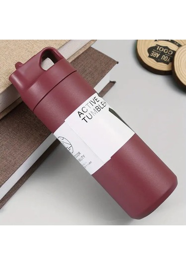 Besthome1 1 Adet Active Termos Paslanmaz Çelik Vakumlu 550ml 19 35oz Çubuklu Ve Saplı Günlük Ve Dış Kullanım İçin