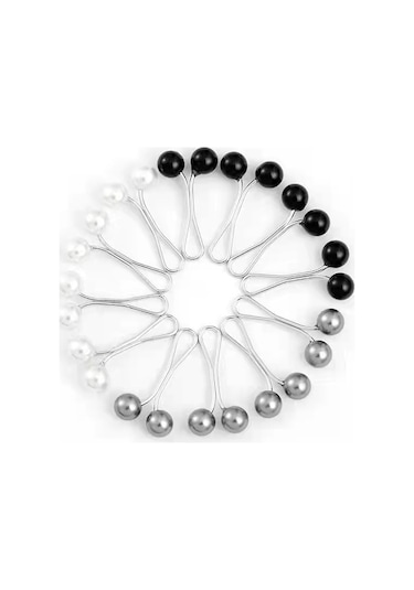 12 Adet Müslüman Hicab Klipsi Hicab Pinleri İmitasyon İnci Eşarp, Çok Renkli