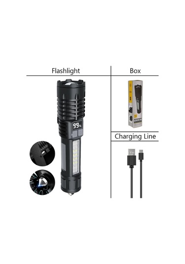 Heinast Yüksek Güçlü Type-c Şarj Edilebilir Cob El Feneri - Kamp & Yürüyüş Için Green