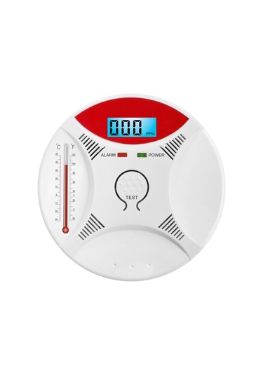 Yifomall Co Ve Duman Alarmı 2-in-1 Fonksiyonlu, Termometre Özellikli, Ab Malzeme, 4 Dil Kullanim Kılavuzu, Pil Gereklidir Zn-cdr810com