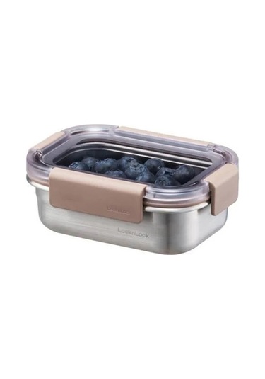 Locknlock Paslanmaz Çelik Fırın Ve Saklama Kabı, Dörtgen, Kilitli, 310 Ml, Kahverengi