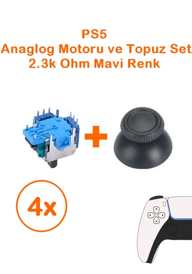 4 Adet Ps5 Analog Motoru Ve Başlık Topuz Set