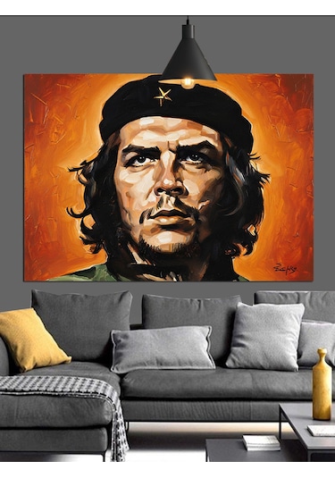 Che Guevara Portresi İllüstrasyonu Dekoratif Kanvas - Mdf Ahşap Tablo