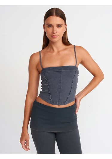 Dilvin Crop Top 101a20794 Antrasit