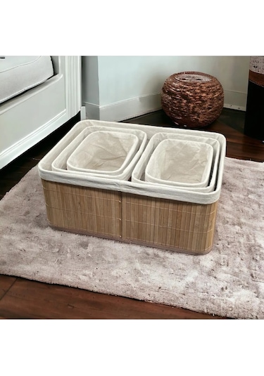 Bambu 5'li Pinterest Stil Organizer Sepet 16573 Bambu