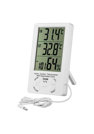 Lemestar Dijital Lcd Sıcaklık Ve Nem Ölçer - İç/dişarı Sıcaklık, Maks/min Belleği, Duvar/tablo Montajı - Hava İstasyonu, Ofis, Seraya Uygun