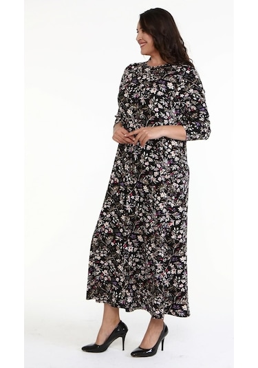 Çiçekli Penye Elbise