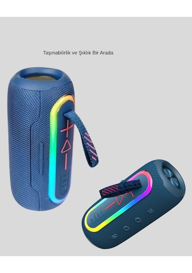 Nrzsnt Mini Mavi Bluetooth Hoparlör Şık Görünüm Ve Taşınabilir Güçlü Ses