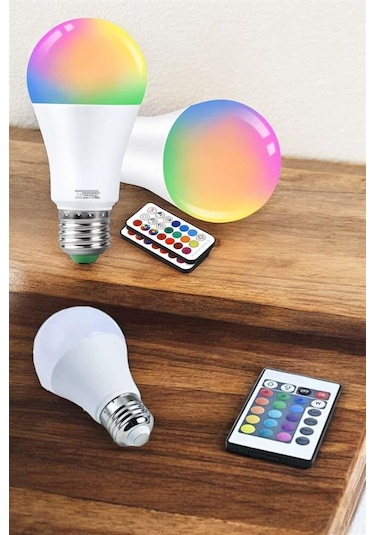 Rgb Led Lamba Led Işık Ampul Renk Değiştirebilen 100 Watt