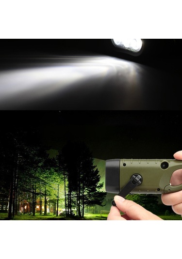 Ranyeek Dışarıda Kullanıma Uygun Güneş Enerjili El Feneri, Elden Çevirerek Şarj Edilebilir, Led Işık, Pil Gerektirmeyen Kompakt Aydınlatma Aleti Çok Renkli