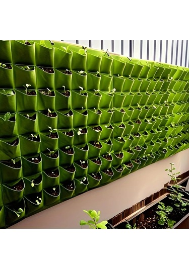 Fochsia 9 Cep Dikey Bahçe Dikim Torbası - Siyah, İç Ve Dış Mekan, Balkon Ve Duvar Bahçeciliği