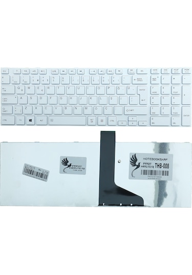Toshiba Uyumlu Satellite C850, C855, C870, C875 Klavye (Beyaz)