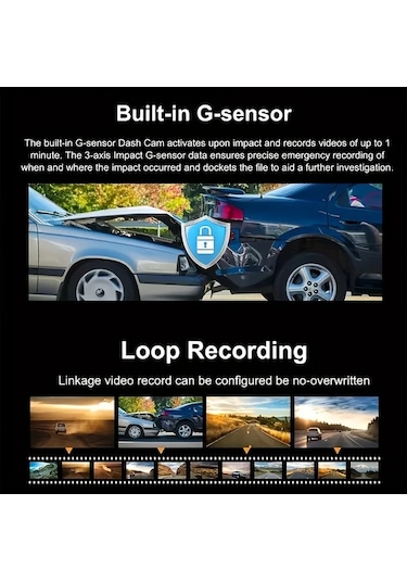 Xuweiwei 360 Derece 4 Kanalli Dash Cam 1080p On Sag Sol Arka 480p 4 Lens Without Card Gece Gorusu Wdr 64gb Opsiyonel 24h Park Modu