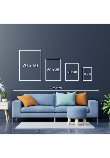 Huhuli Ahşap Çerçeveli 3 Lü Modern Tablo Huhu423