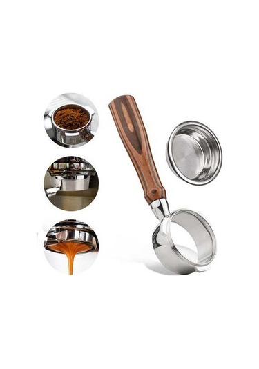 Novahub 58mm 3 Kulaklı Dipsiz Ahşap Saplı Bardak Filtre Sepeti Barsetto Ba101/102 Calphalon Temp Iq Yedek