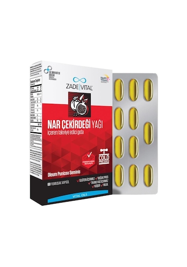 Zade Vital Nar Çekirdeği Yağı 400 Mg 60   Kapsül