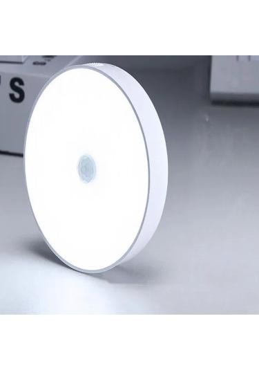 Kosona Hareket Sensörlü Kablosuz Led Duvar Lambası - Usb Şarjlı, Dahili Pil, Mıknatıslı, Beyaz Işık Beyaz