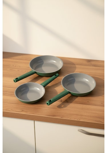 Bernardo Chef Döküm 3 Parça Tava Seti Yeşil Yeşil