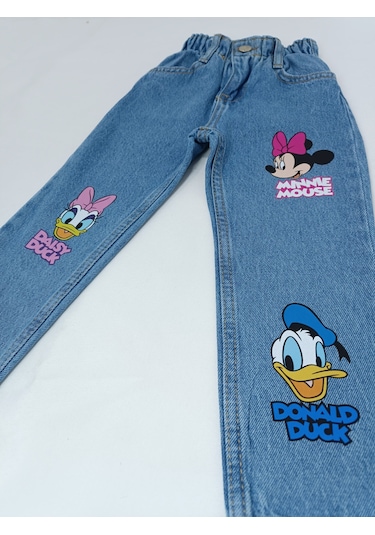 Jabber Kız Çocuk Kot Pantolon Minnie Koyu Mavi