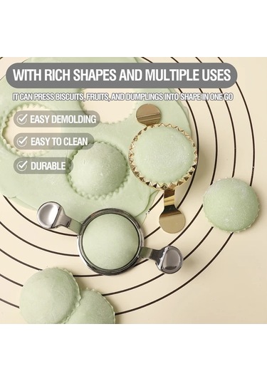 Honeybeeshop 2 Adet Çift Kulaklı Yuvarlak Mantı Ve Çörek Kalıbı Çinko Alaşım Pişirme Makinesi