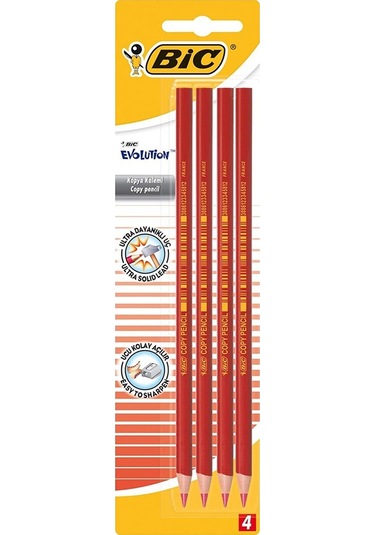 Bic Evolution Extra Güçlü Uç 4'Lü Blisterli Kırmızı Kopya Kalem