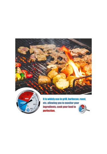 Dofolink 0-300 C Doğru Okuma Isı Ölçer, 304 Paslanmaz Çelik, Mangal-fırın-uçak Kullanıma Uygun, Kolay Kurulum, Round Dial