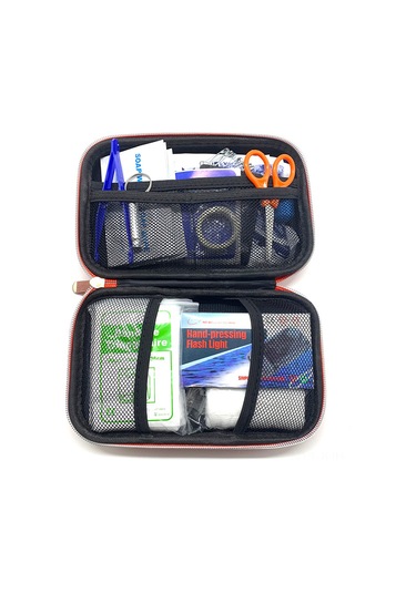 Jeehugo Kırmızı Eva Aile Çıktı İlk Yardım Seti, 18 Tür 44 Parça - Araç Ve Dış Aktiviteler İçin İlk Yardım Çantası Kırmızı