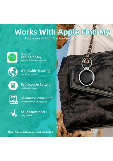 Wezone F03 Mfi Onaylı Bluetooth Takip Cihazı, Evcil Hayvan Kayıp Engelleme, 10 Ay Pil Ömrü, Apple "bul" Uygulaması İle Uyumlu, 4 Adet Siyah Paket Siyah