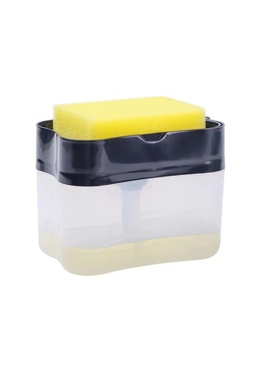 Siyah-otomatik Sıvı Sabunluklar Sabun Kutusu Sünger Mutfak Bulaşık Makinesi Manuel Pres Deterjan Kabı Organizatör Mutfak Aletleri