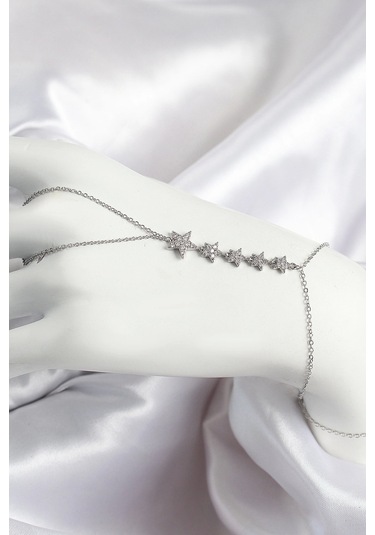 Pirinç Zirkon Taşlı Yıldız Model Gümüş Renk Kadın Şahmeran - Tj-sn688 Çok Renkli