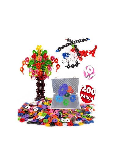 200 Parça Eğitici Kilitli Diskler Stem Eğitimi Uyumlu 10 Renk Kut