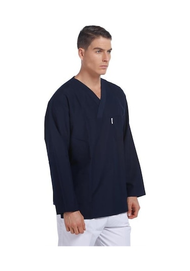 V Yaka Ceket Uzun Kol Lacivert