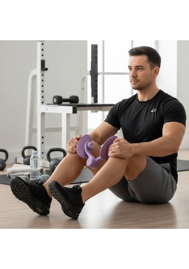 Ollevra İç Bacak Sıkılaştırıcı, Pelvik Kas Güçlendirici Plastik Spor Aparatı - Bacak Arası İncelten Egzersiz Aleti Mor