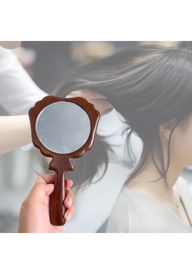 Suntek El Düzenlenen Ayna Vintage El Aynası Saplı, Ahşap