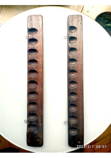 Omeniv Antika Ahşap İki Adet Pasta Kurabiye Kalıbı Mutfak