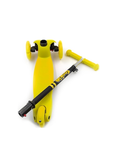 Led Işıklı 3 Tekerlekli Sarı Mini Scooter