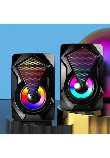 Leerfei Lf-1046 Rgb Led Mini Speaker 2 3 Watt Usb Hoparlör Seti