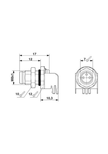 Phoenix Sacc-dsı-m8ms-3con-l90-sh ,m8/3-pin Açılı/90c Erkek Pcb Soket