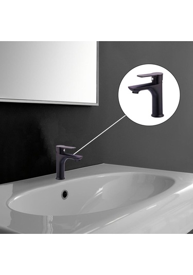 Pronto Tales Serisi Mix Lavabo Bataryası Siyah