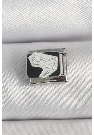 316l Çelik Gümüş Renk Siyah Beyaz Kuş İşlemeli Nomination Charm Çok Renkli