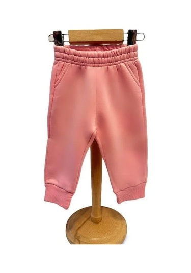 Kız Bebek İçi Şardonlu Kalın Eşofman Alt-15455 Pembe