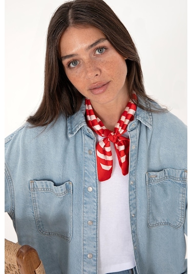 U.s. Polo Assn. Kadın Denim Gömlek 2109053 Mavi